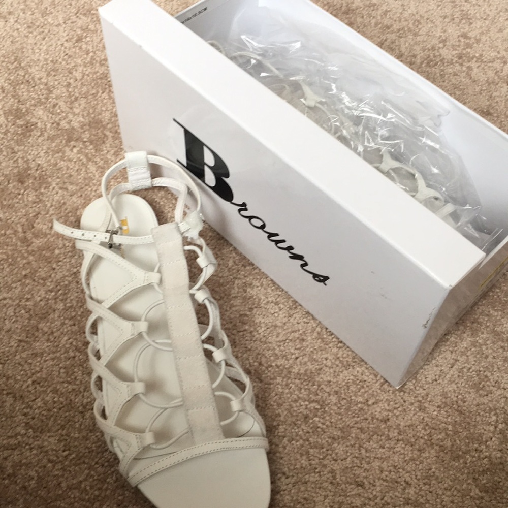 All White Browns Sandals